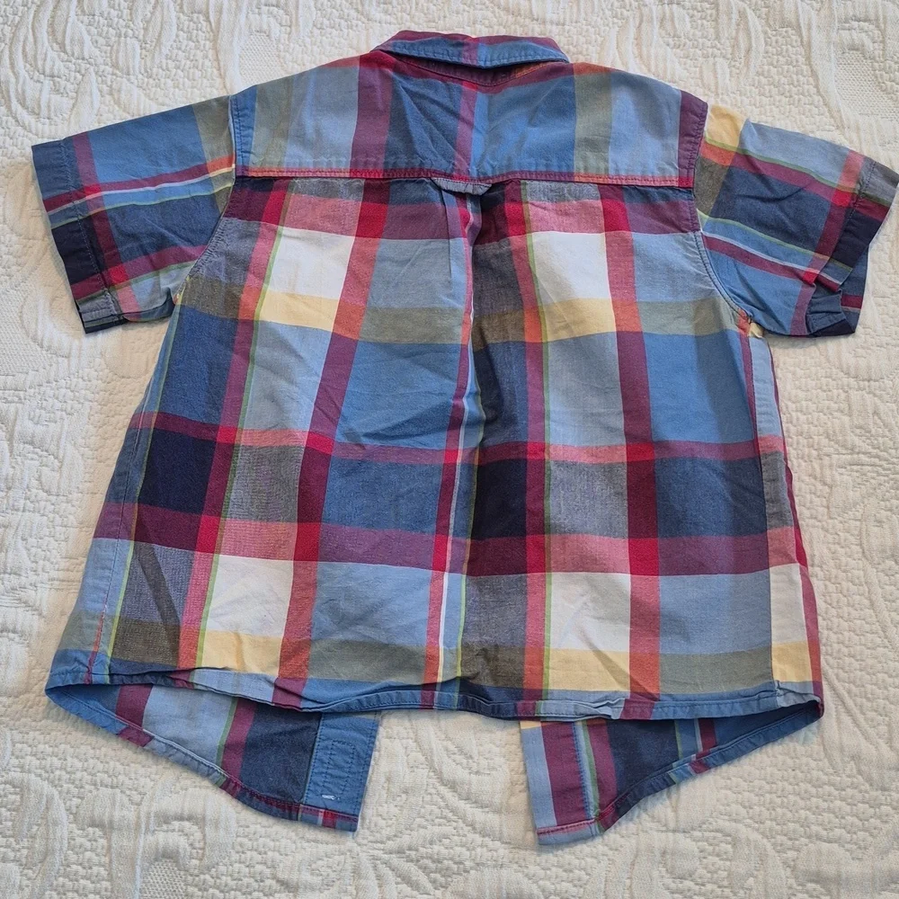 Janie and Jack boys 2T short sleeve plaid button up shirt VGUC - Picture 4 of 5